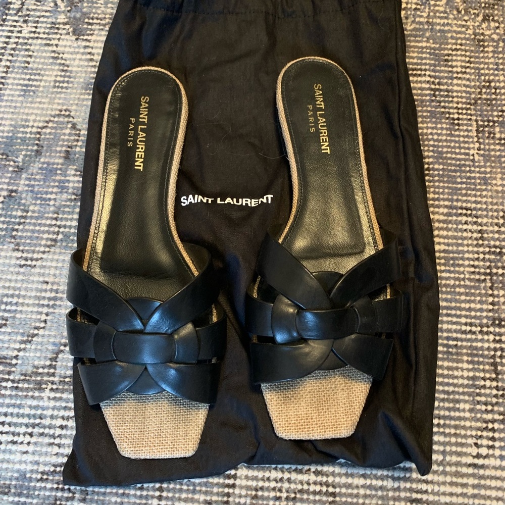 Saint Laurent tribute sandals 39 black